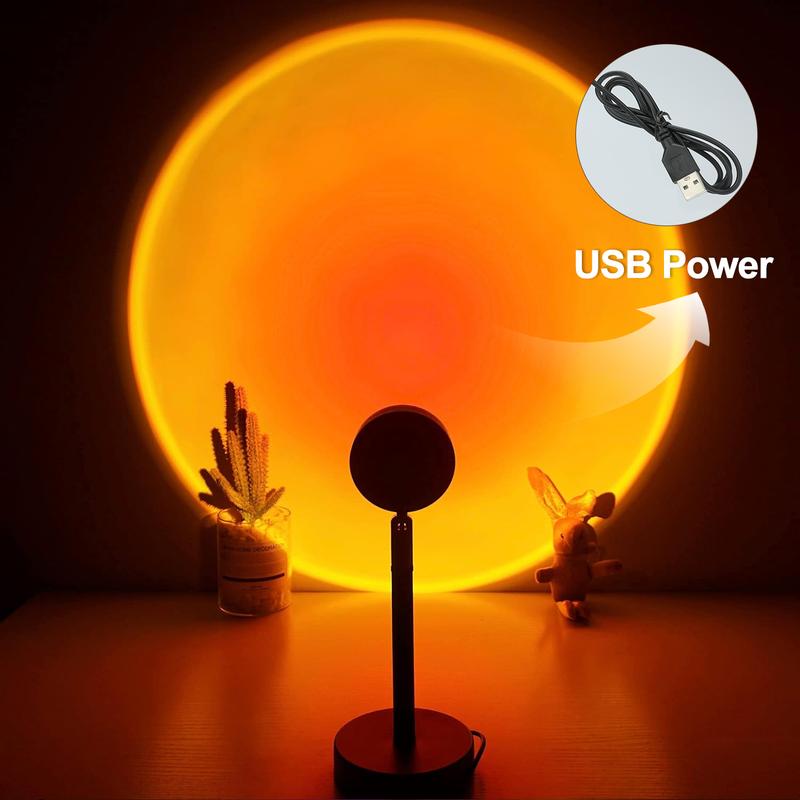 Fall Sunset Lamp Projector Light 180° Adjustable Sunset Mood Lamp, 4 Modes, Remote Control RGB Ambient Night Light for Bedroom, Gaming Room, Live Streaming Photography & Parties Home Wall Decor Party Live Streaming Halloween Decor Christmas Gift
