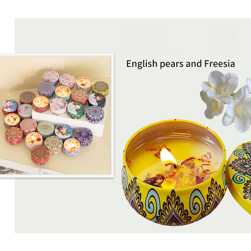 Soothe the nerves-Soy wax dried flower scented candle, long-lasting aroma plant essential oil scented candle