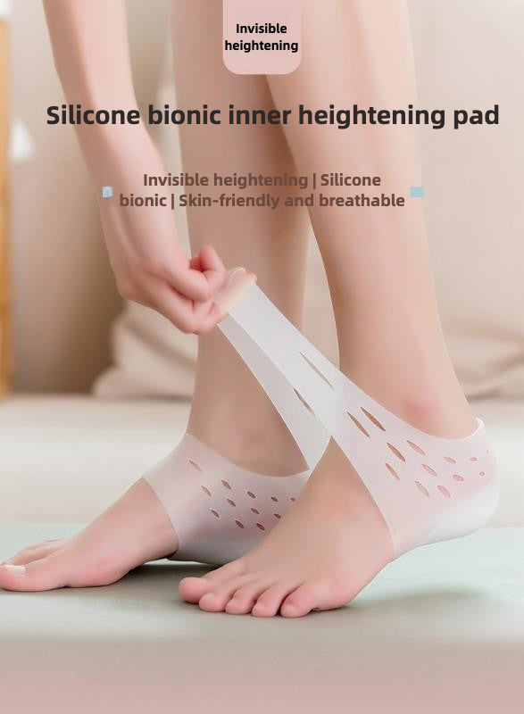 Heel Cup Insoles Half Height Increase Insoles Invisible Silicone Shoe Lift Heel Pads For Men and Women