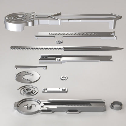 Wire-controlled hidden blade, rotatable blade