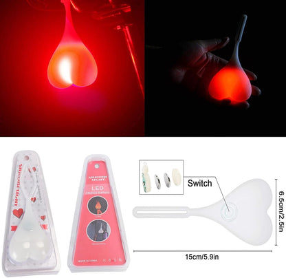 Bike Tail Light, Heart Shaped Bicycle Rear Light Reflector for Night Riding, Funny Bicycle Accessory for Adults Kids, Warning Light for Road Mountain E-Bikes Scooter