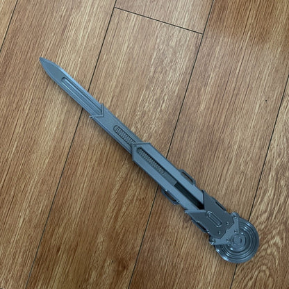 Wire-controlled hidden blade, rotatable blade