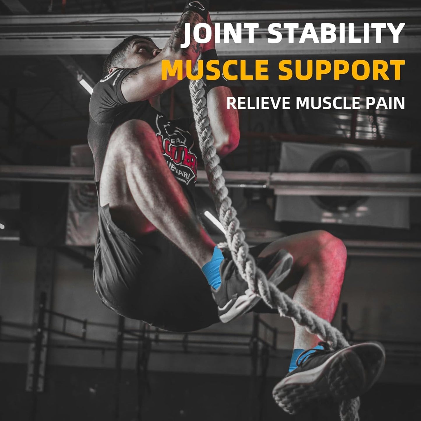 Precut Kinesiology Tape for Ankle- Ankle Support & Stability, Ankle Pain Relief Athletic Tape - Waterproof & Elastic, Breathable Hypoallergenic Latex-Free Tape