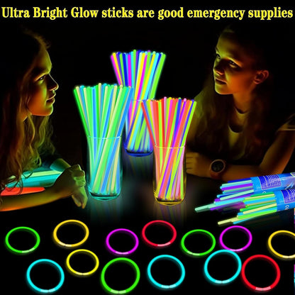 Glow Sticks Bulk Party Pack with Connectors