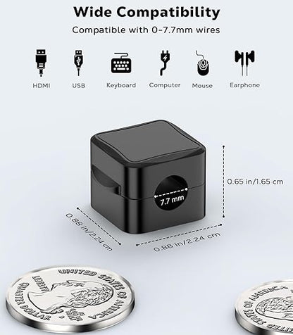 Magnetic Cable Clips, Desk Cord Organizer, Adhesive Cord Holder, Cable Management Wire Holder Keeper for Nightstand Desk Kitchen Office Car Wall Glass（6 Pack）