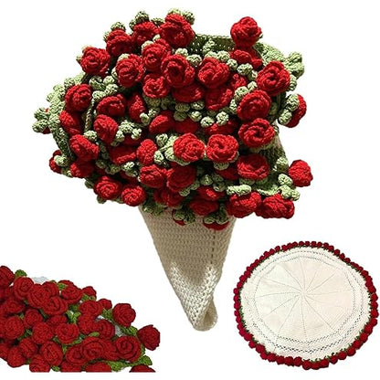 Hand-woven rose bouquet blanket, office nap blanket