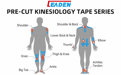 Precut Kinesiology Tape for Ankle- Ankle Support & Stability, Ankle Pain Relief Athletic Tape - Waterproof & Elastic, Breathable Hypoallergenic Latex-Free Tape