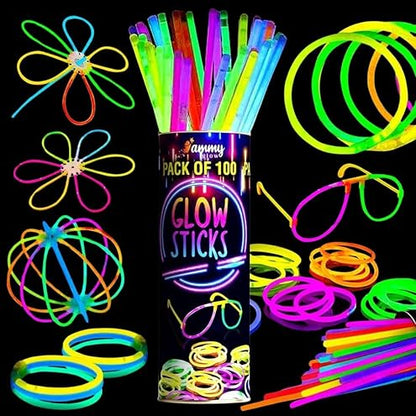 Glow Sticks Bulk Party Pack with Connectors