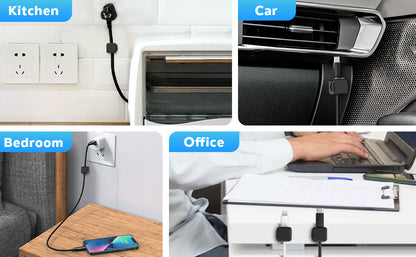 Magnetic Cable Clips, Desk Cord Organizer, Adhesive Cord Holder, Cable Management Wire Holder Keeper for Nightstand Desk Kitchen Office Car Wall Glass（6 Pack）