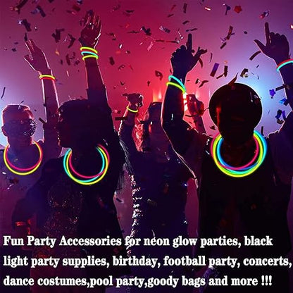 Glow Sticks Bulk Party Pack with Connectors
