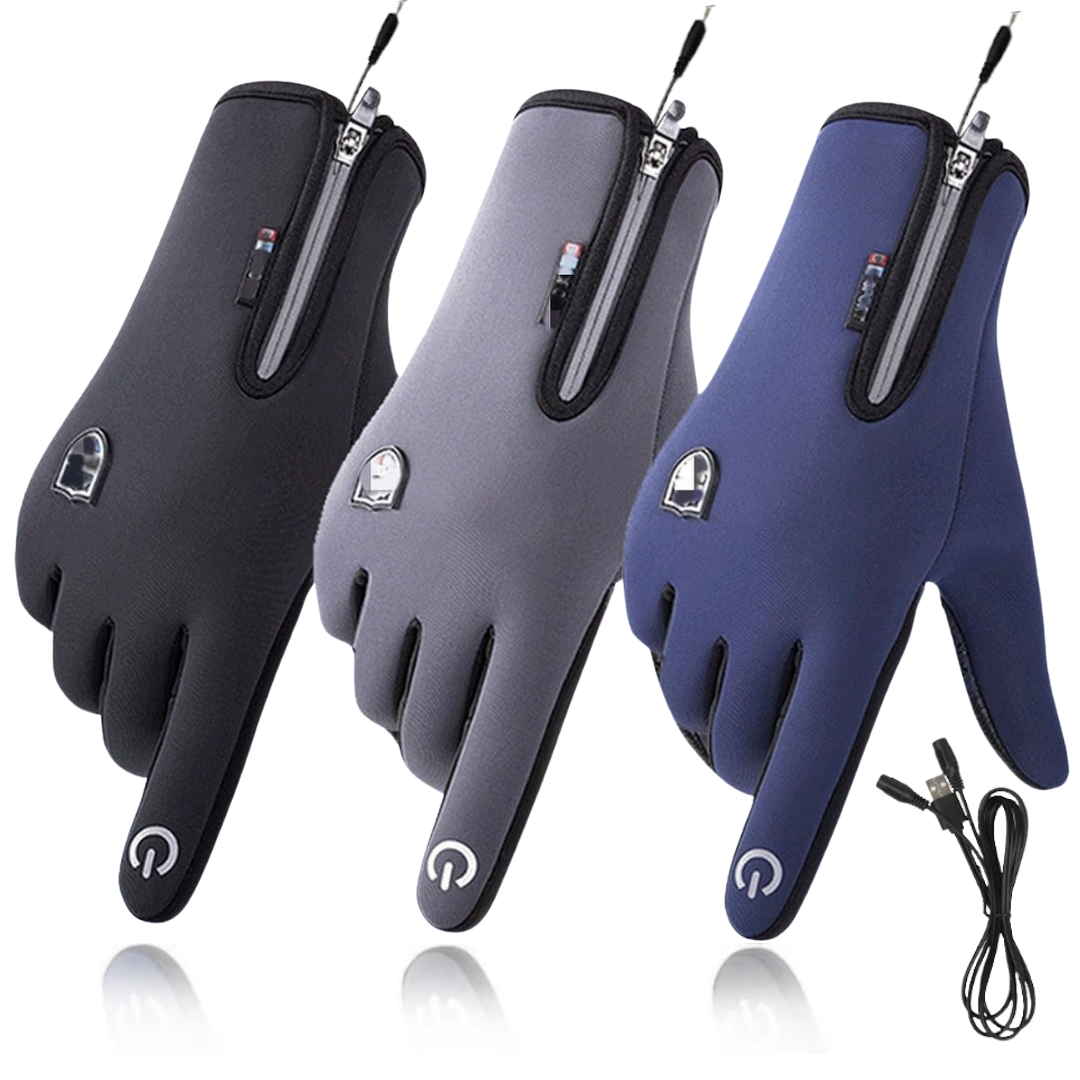 Outdoor Heated Gloves Windproof and Waterproof with Plus Velvet