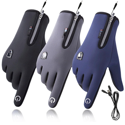 Outdoor Heated Gloves Windproof and Waterproof with Plus Velvet