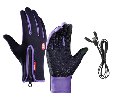 Outdoor Heated Gloves Windproof and Waterproof with Plus Velvet