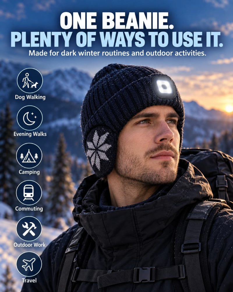 Rechargeable LED Fleece-Lined Beanie
