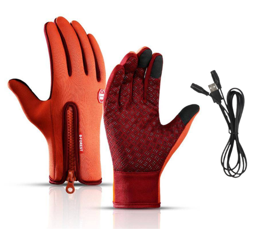 Outdoor Heated Gloves Windproof and Waterproof with Plus Velvet