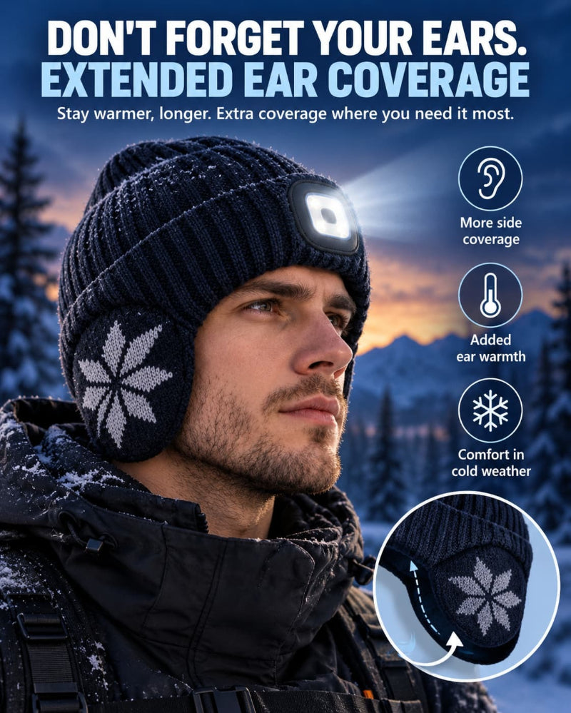 Rechargeable LED Fleece-Lined Beanie