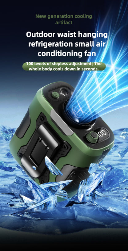 2025 Upgraded Portable Waist Fan Clip with 5 Speeds, Flashlight and Power Bank