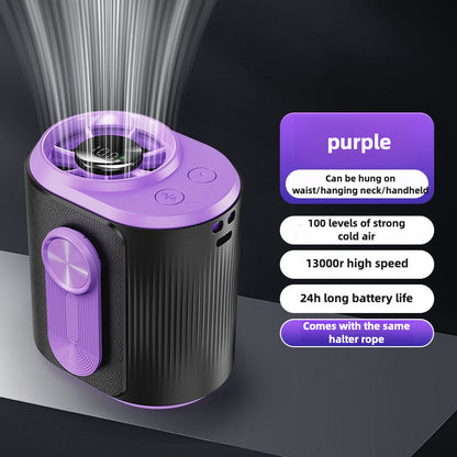 2025 Upgraded Portable Waist Fan Clip with 5 Speeds, Flashlight and Power Bank