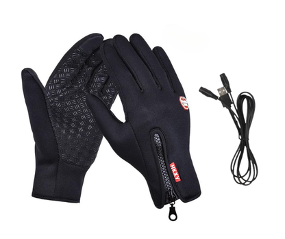 Outdoor Heated Gloves Windproof and Waterproof with Plus Velvet