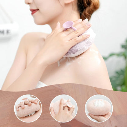 Super Soft Sunflower Suction Cup Bath Ball, 2024 Upgraded 2-in-1 Sunflower Bath Ball Exfoliating Bath Sponge Cleaning Brush, Sponge Mesh Pouf Shower Ball for Women, Men Shower