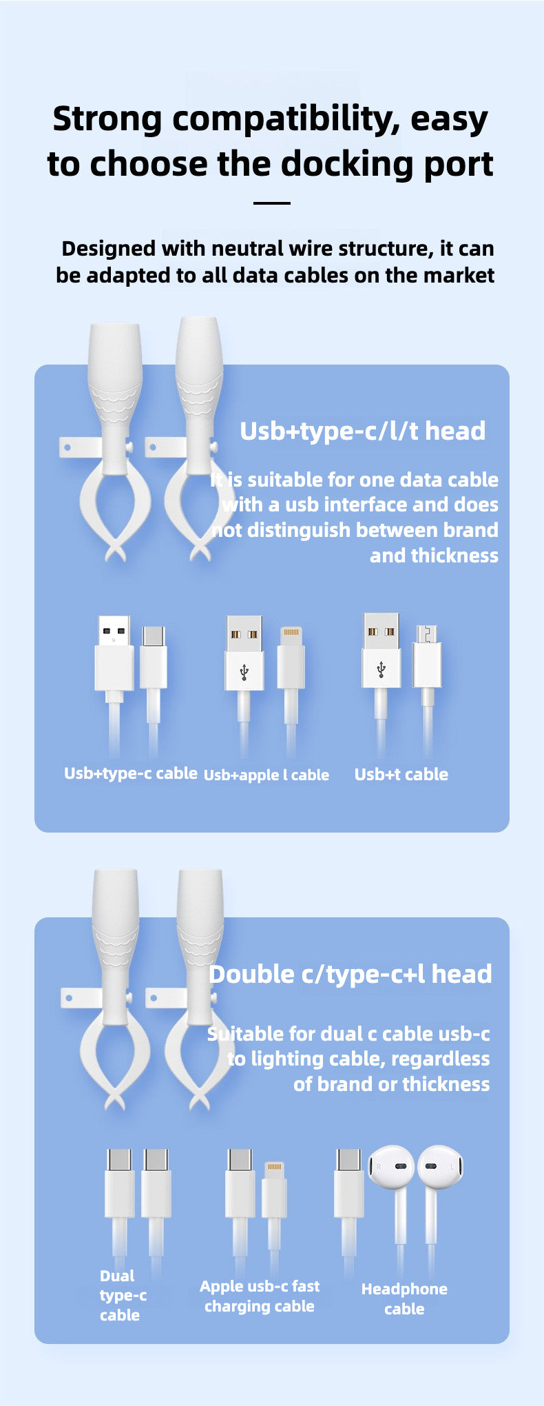 Mobile phone data cable protective cover, anti-bend and breakage, charging cable head protective cover, bundled storage