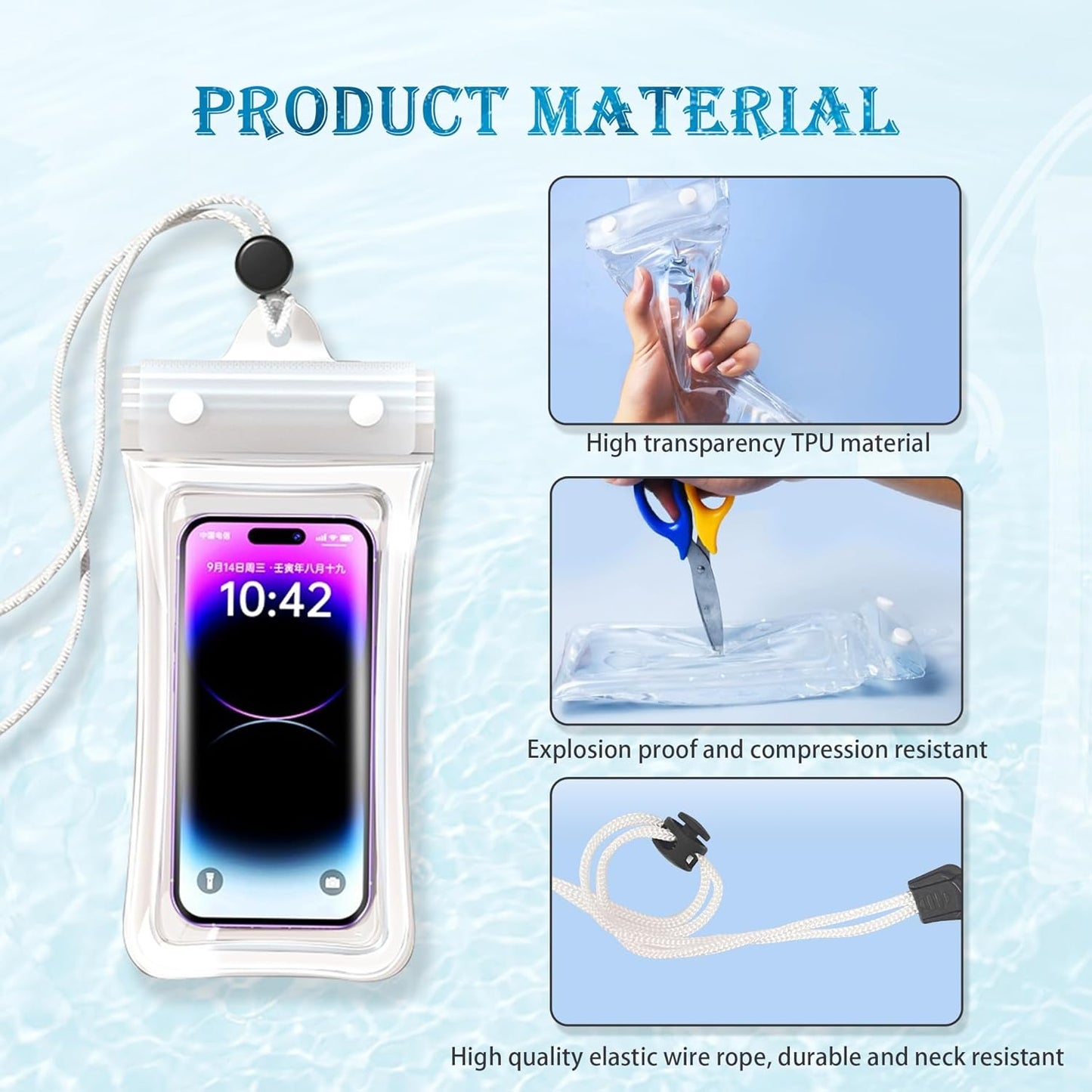 Universal Waterproof Mobile Phone Bag, The Best Choice for Outdoor Sports, Swimming, etc., Suitable for 99% of Mobile Phones