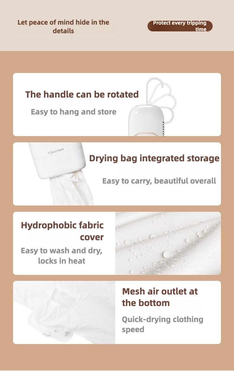 [Upgraded] Portable dryer, can be disinfected, small home use, travel, underwear sterilization