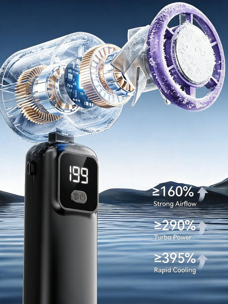 Handheld Refrigeration Fan, Semiconductor Ice Compress Mini Turbine Fan