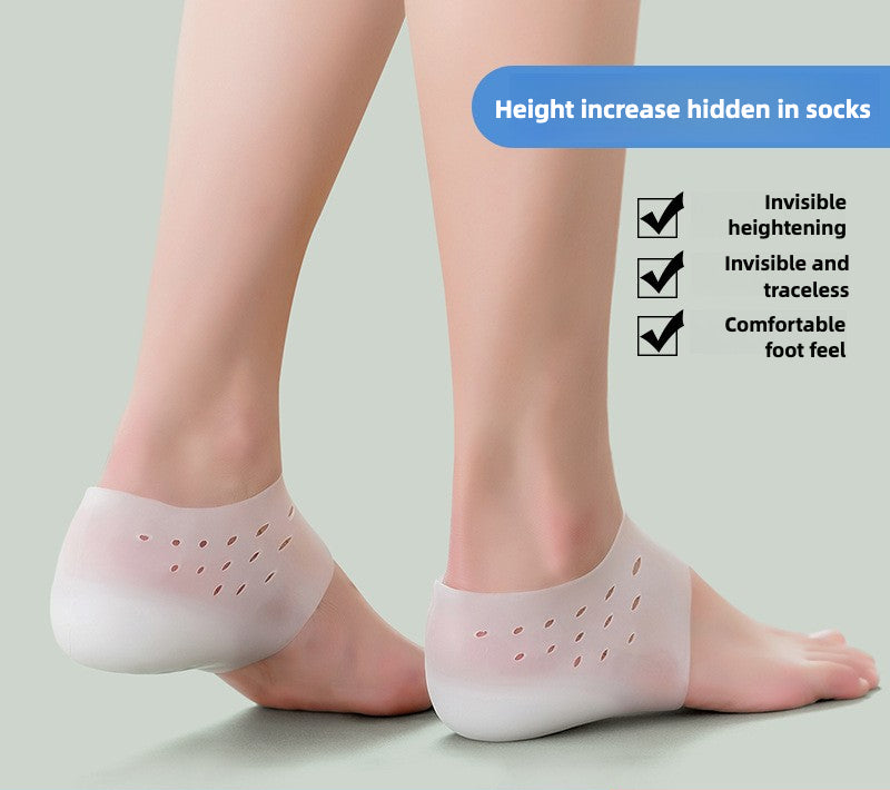 Heel Cup Insoles Half Height Increase Insoles Invisible Silicone Shoe Lift Heel Pads For Men and Women