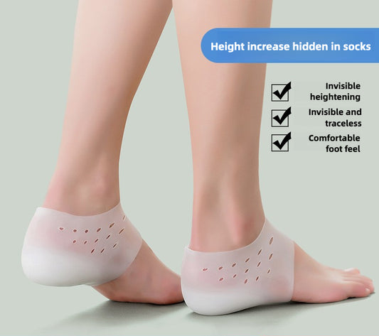 Heel Cup Insoles Half Height Increase Insoles Invisible Silicone Shoe Lift Heel Pads For Men and Women