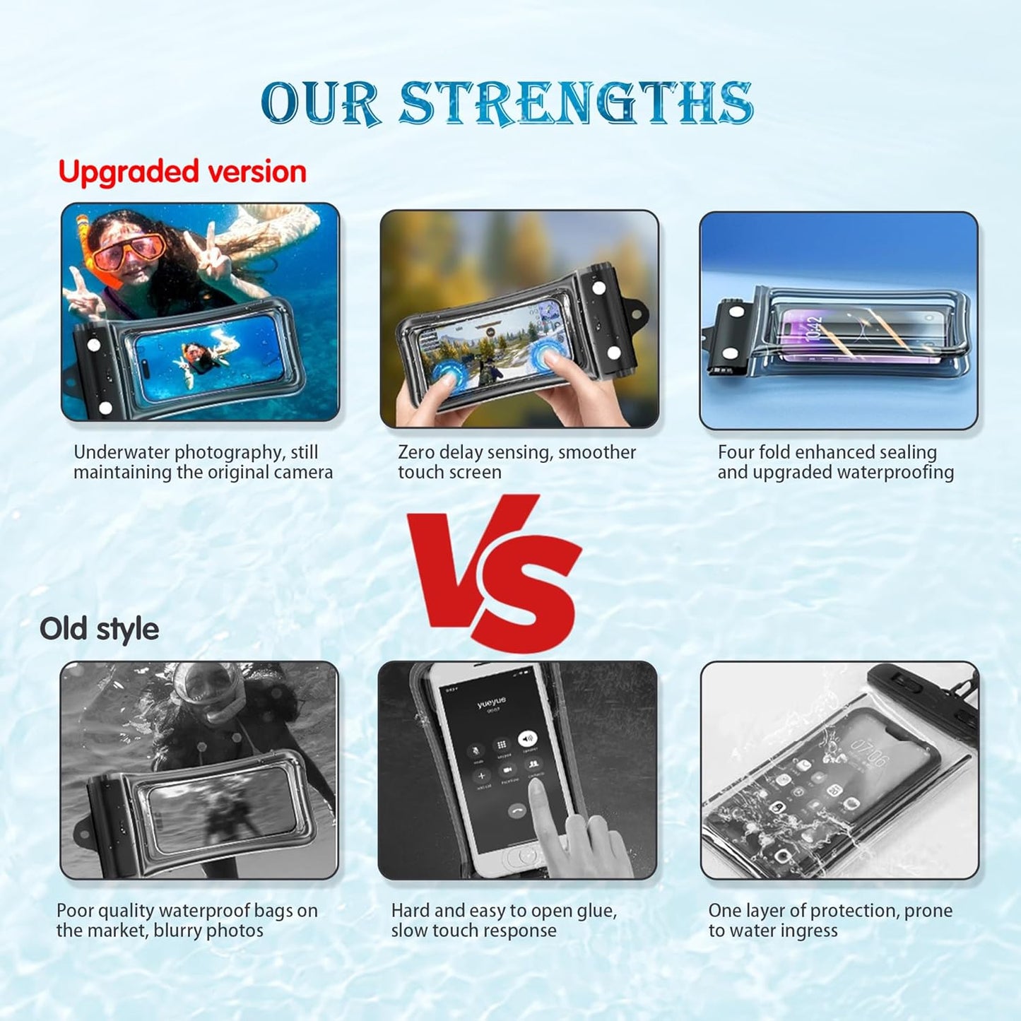 Universal Waterproof Mobile Phone Bag, The Best Choice for Outdoor Sports, Swimming, etc., Suitable for 99% of Mobile Phones