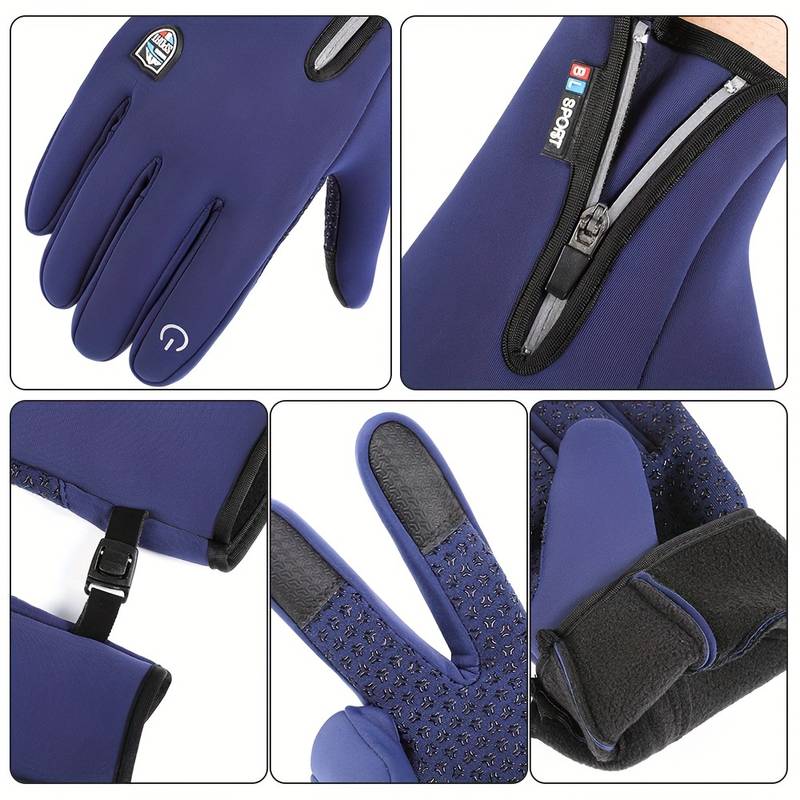 Outdoor Heated Gloves Windproof and Waterproof with Plus Velvet
