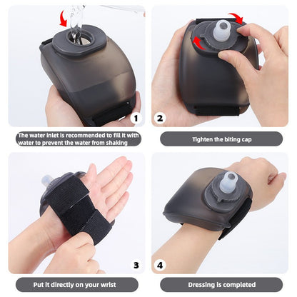Portable Wrist Water Bottle, Running Wrist Bottle 200ml Portable Sports Wearable Handsfree with Nozzle Wrist Water Bottle for Out Jogging, Practicing Yoga，Swimming，Riding
