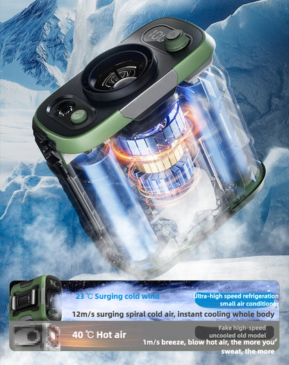 2025 Upgraded Portable Waist Fan Clip with 5 Speeds, Flashlight and Power Bank
