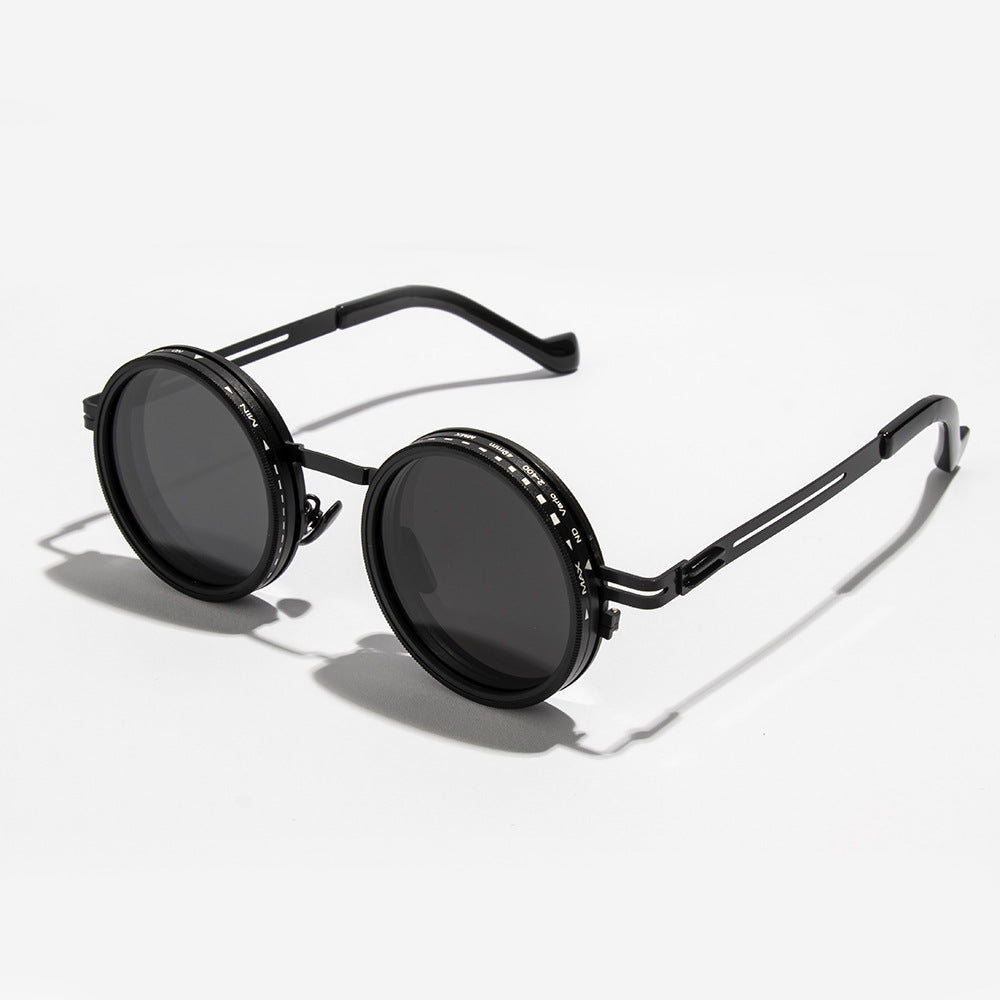 Purely handmade ND9-speed rotating adjustable brightness dimming sunglasses double polarized anti-glare glasses fishing sunglasses