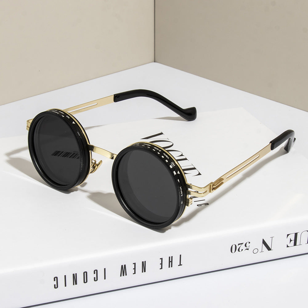 Purely handmade ND9-speed rotating adjustable brightness dimming sunglasses double polarized anti-glare glasses fishing sunglasses