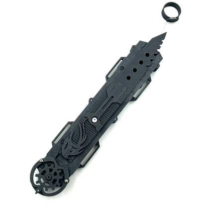 Wire-controlled hidden blade, rotatable blade