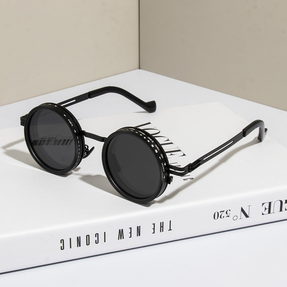 Purely handmade ND9-speed rotating adjustable brightness dimming sunglasses double polarized anti-glare glasses fishing sunglasses