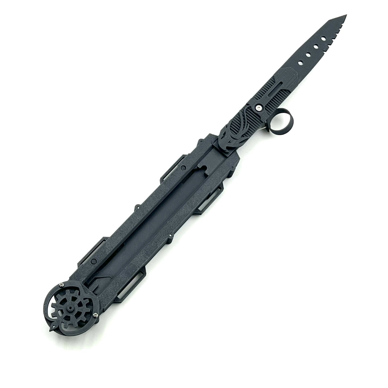 Wire-controlled hidden blade, rotatable blade