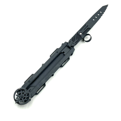 Wire-controlled hidden blade, rotatable blade