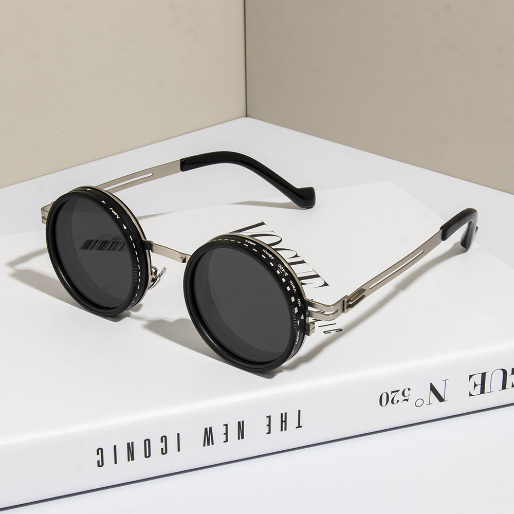 Purely handmade ND9-speed rotating adjustable brightness dimming sunglasses double polarized anti-glare glasses fishing sunglasses