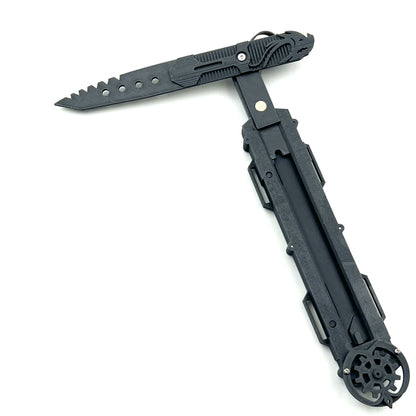 Wire-controlled hidden blade, rotatable blade