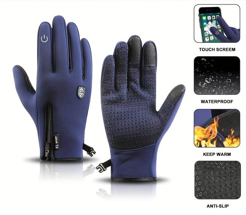 Outdoor Heated Gloves Windproof and Waterproof with Plus Velvet
