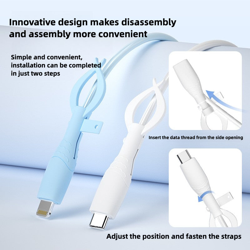 Mobile phone data cable protective cover, anti-bend and breakage, charging cable head protective cover, bundled storage