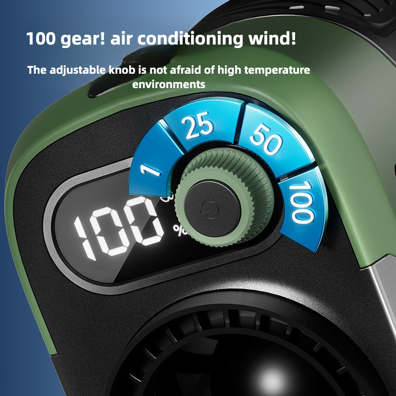 2025 Upgraded Portable Waist Fan Clip with 5 Speeds, Flashlight and Power Bank