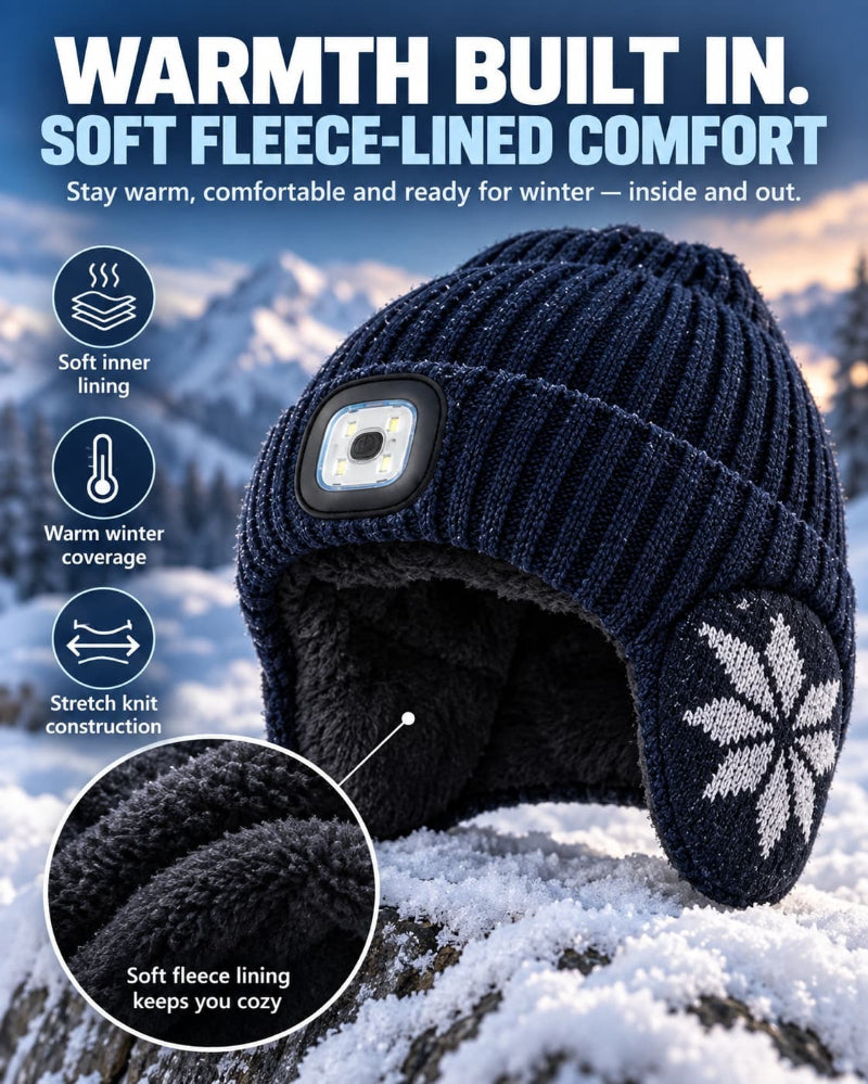 Rechargeable LED Fleece-Lined Beanie