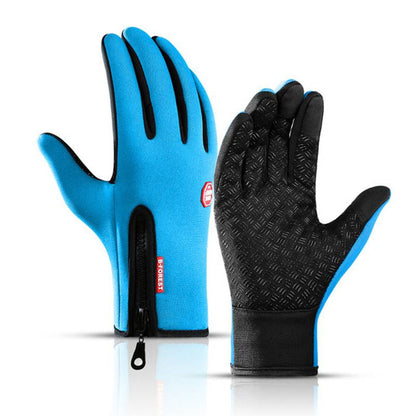 Outdoor Heated Gloves Windproof and Waterproof with Plus Velvet