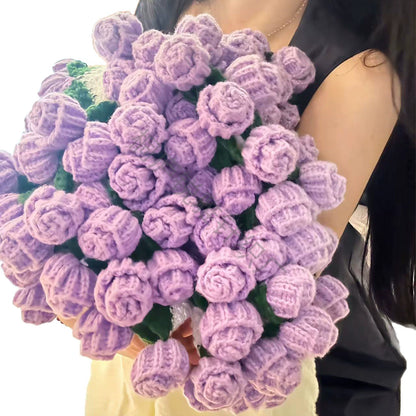 Hand-woven rose bouquet blanket, office nap blanket