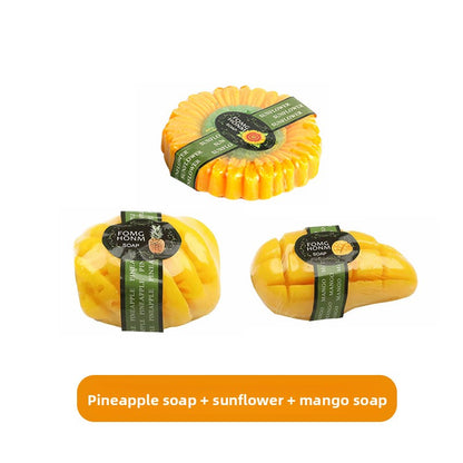 Pure natural three-dimensional fruit essential oil handmade soap, cleans, refreshes and controls oil