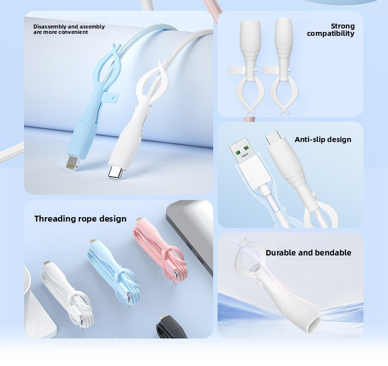 Mobile phone data cable protective cover, anti-bend and breakage, charging cable head protective cover, bundled storage